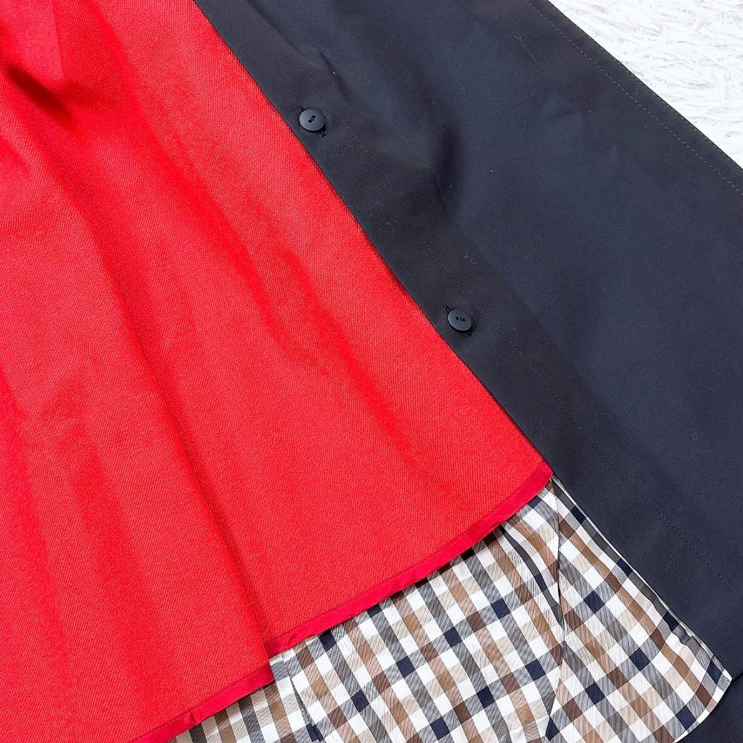 レアモデル【極美品】アクアスキュータム ロングトレンチコート 赤ライナー 希少8