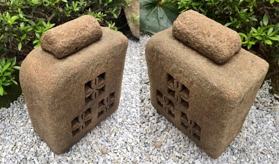 【天然自然石・露地庭灯篭・坪庭庭灯篭・置灯篭・枯山水築山】オブジェ造園水石飾り石