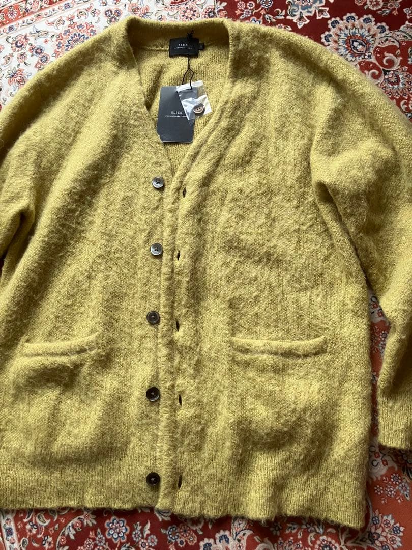 【未使用保管品】Slick モヘアカーディガン M イエロー