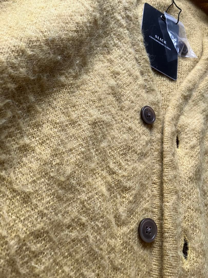 【未使用保管品】Slick モヘアカーディガン M イエロー
