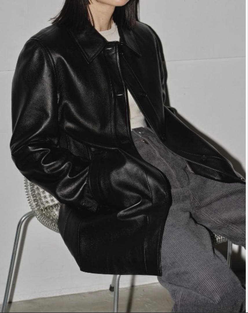 ジャケット・アウター mtan Ecoleather Soutiencollar Jacket