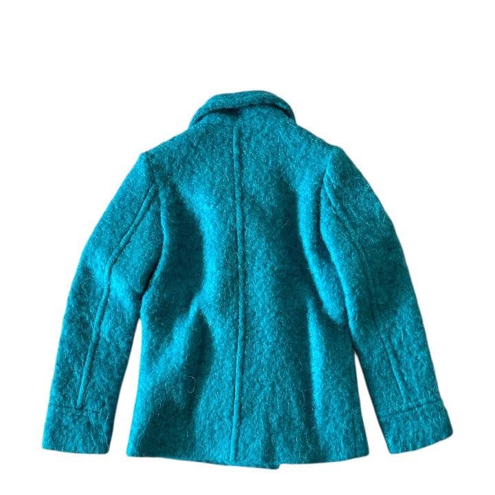 キッズ GUCCI グッチ Pコート モヘヤ混 ウール 8 ターコイズブルー