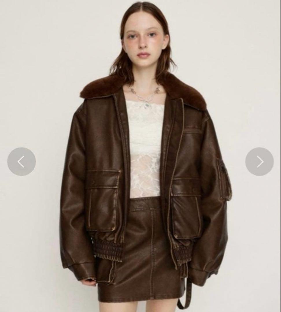 SLY ビンテージフェイクレザー ジャケット