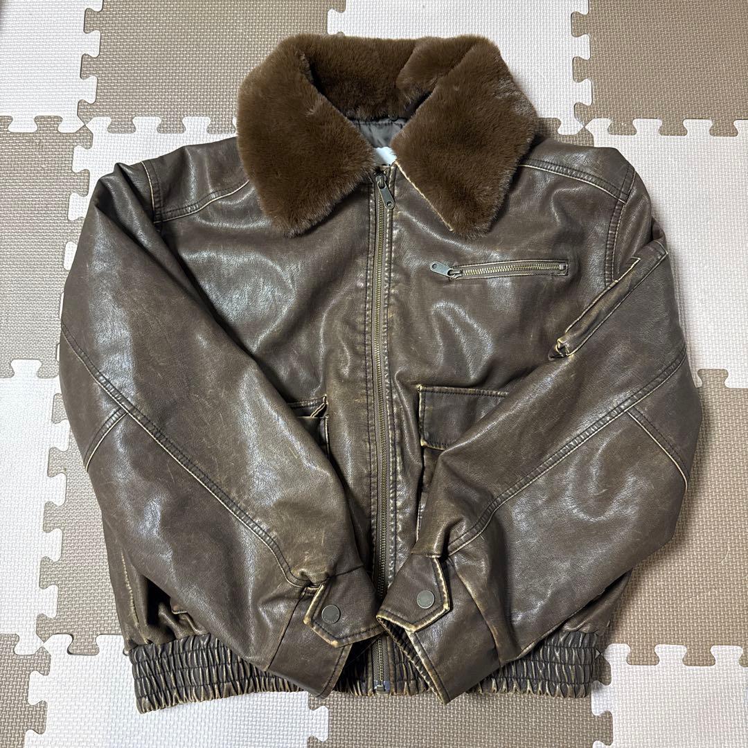 SLY ビンテージフェイクレザー ジャケット