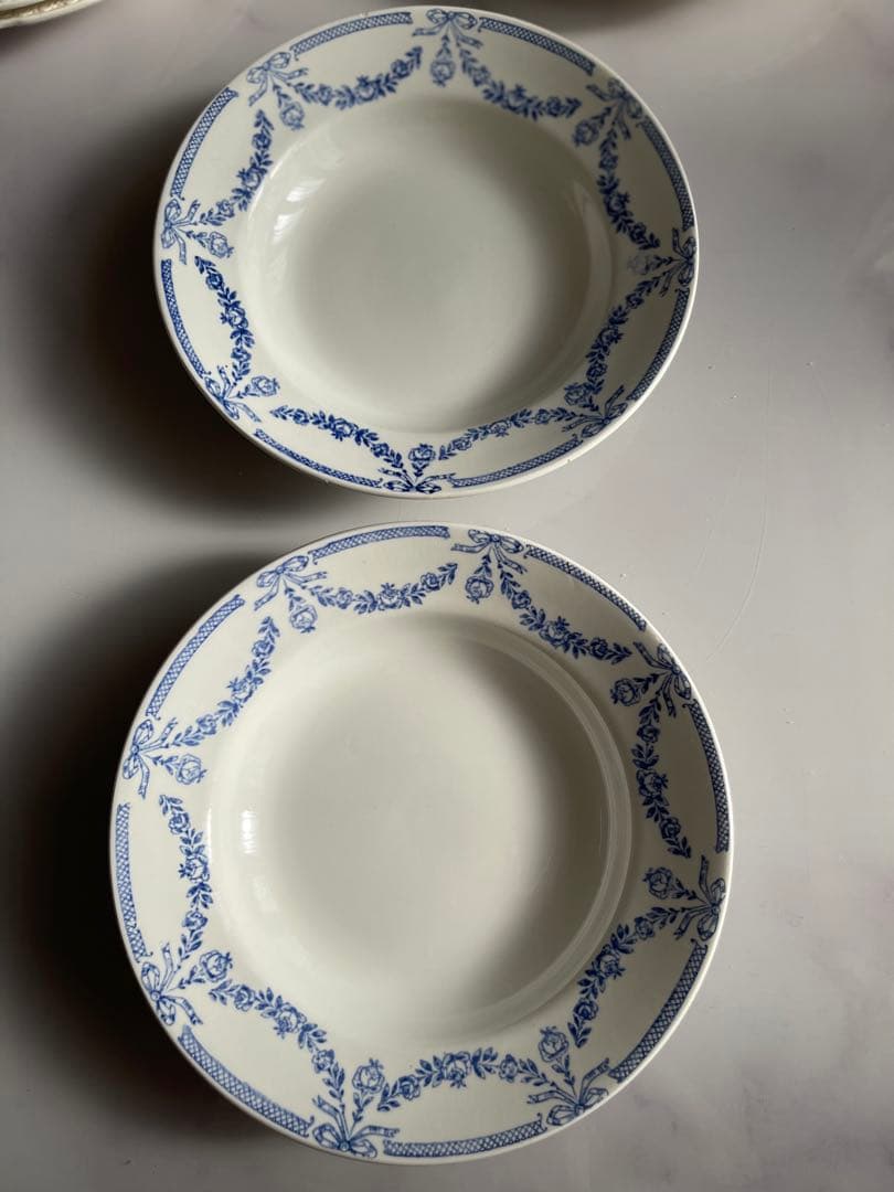 リボンとばらのガーランド深皿2枚セット