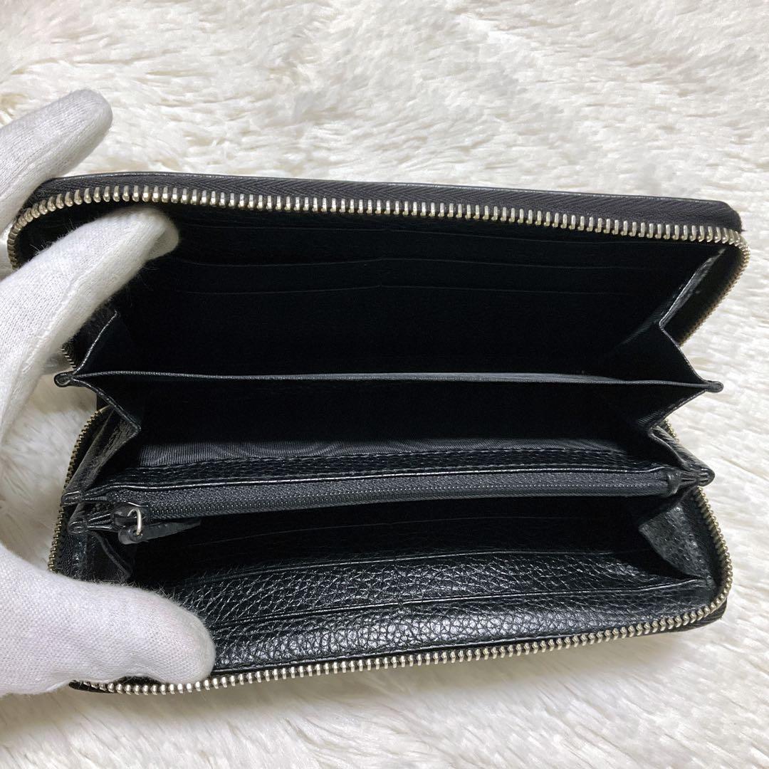 ⭐︎極美品⭐︎グッチ ソーホー 長財布 ラウンドファスナー シボ革 黒 タッセルGG