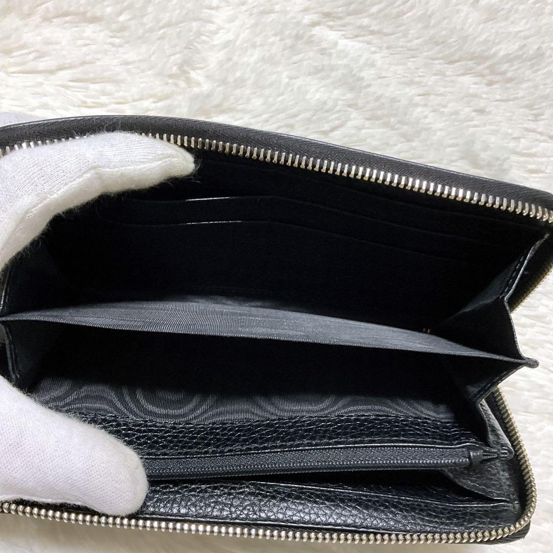 ⭐︎極美品⭐︎グッチ ソーホー 長財布 ラウンドファスナー シボ革 黒 タッセルGG