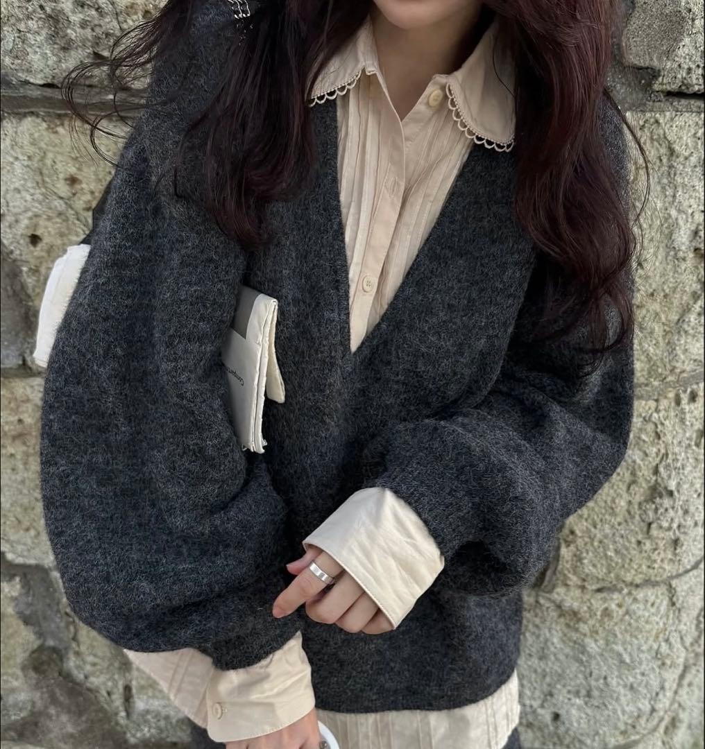 【willfully】pin tuck shirt docking knit