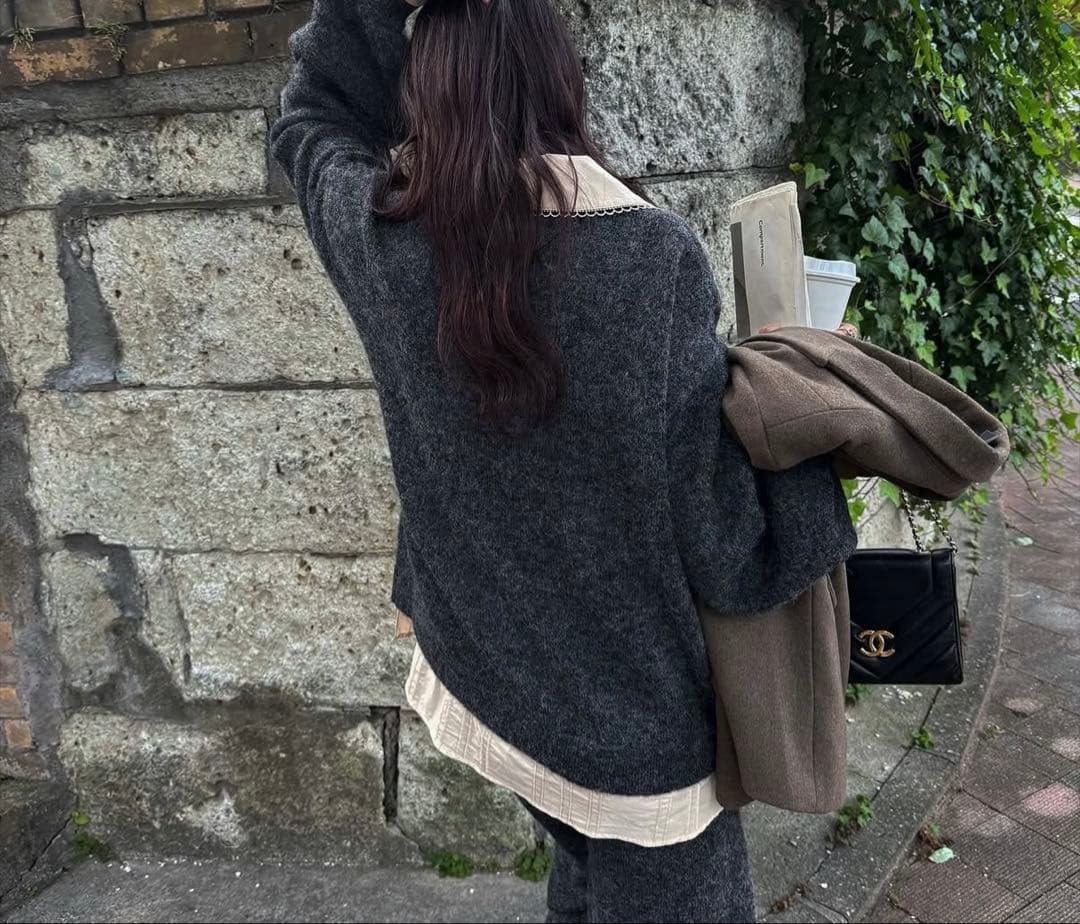 【willfully】pin tuck shirt docking knit