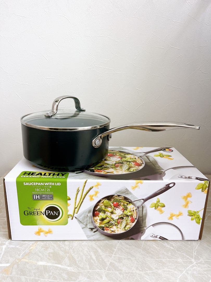 【美品】グリーンパン ヴェニス プロソースパン（片手鍋）18cm IHガス対応