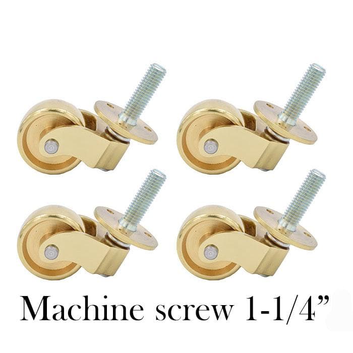 4個セット　ブラス（真鍮)キャスター 1-1/4” マシンスクリュー（機械ネジ）