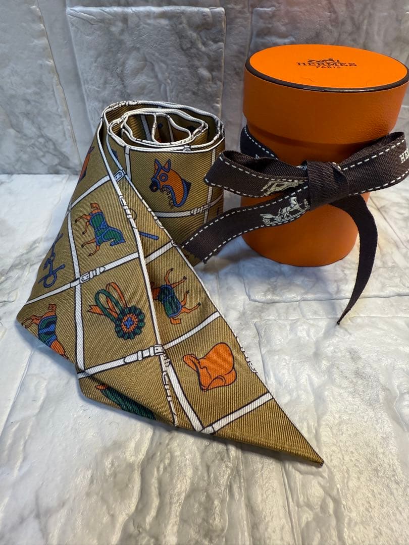 希少カラー　エルメス　ツイリー　馬着　ゴールド　美品