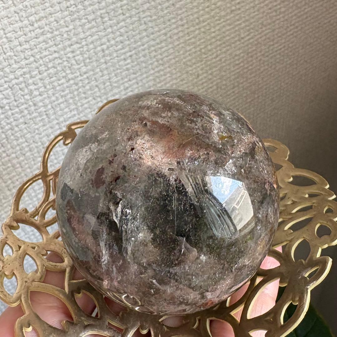 天然石 ガーデンクォーツのスフィア直径57ミリ