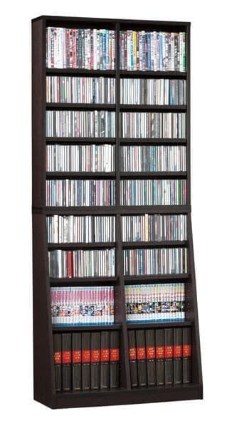 大容量　ホームシェルフ　W75　本棚　稼働棚　ＣＤ　ＤＶＤ　収納棚