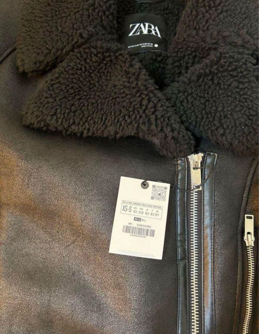 ZARA 定価22,990円 ダブルフェイス ロングライダースコート XS-S