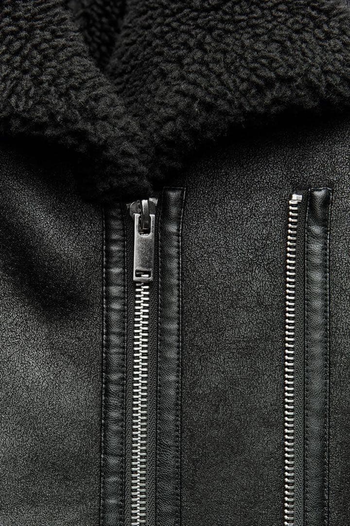 ZARA 定価22,990円 ダブルフェイス ロングライダースコート XS-S