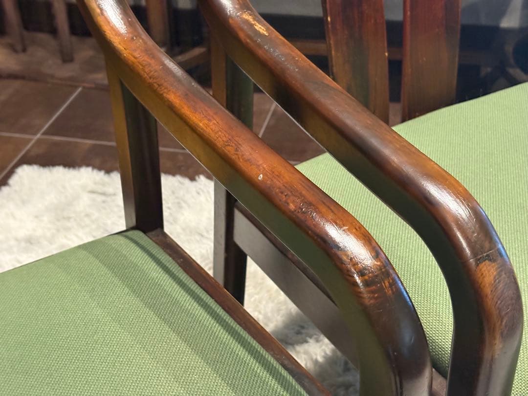 ①karimoku カリモク　アームチェア　ダイニングチェア　アンティーク　IZ