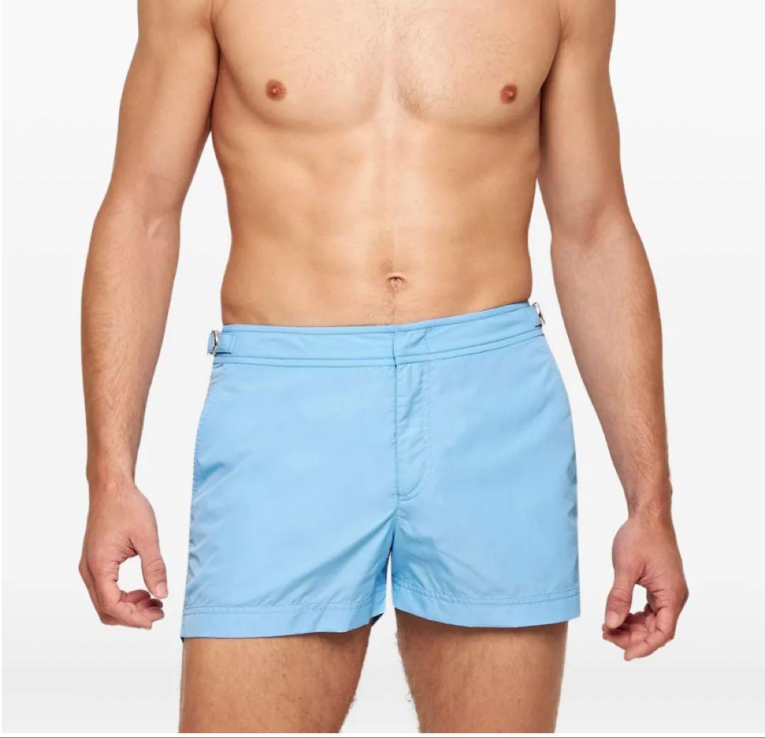 【タグ付き】ORLEBAR BROWN ブルー トランクス水着 シルバー金具