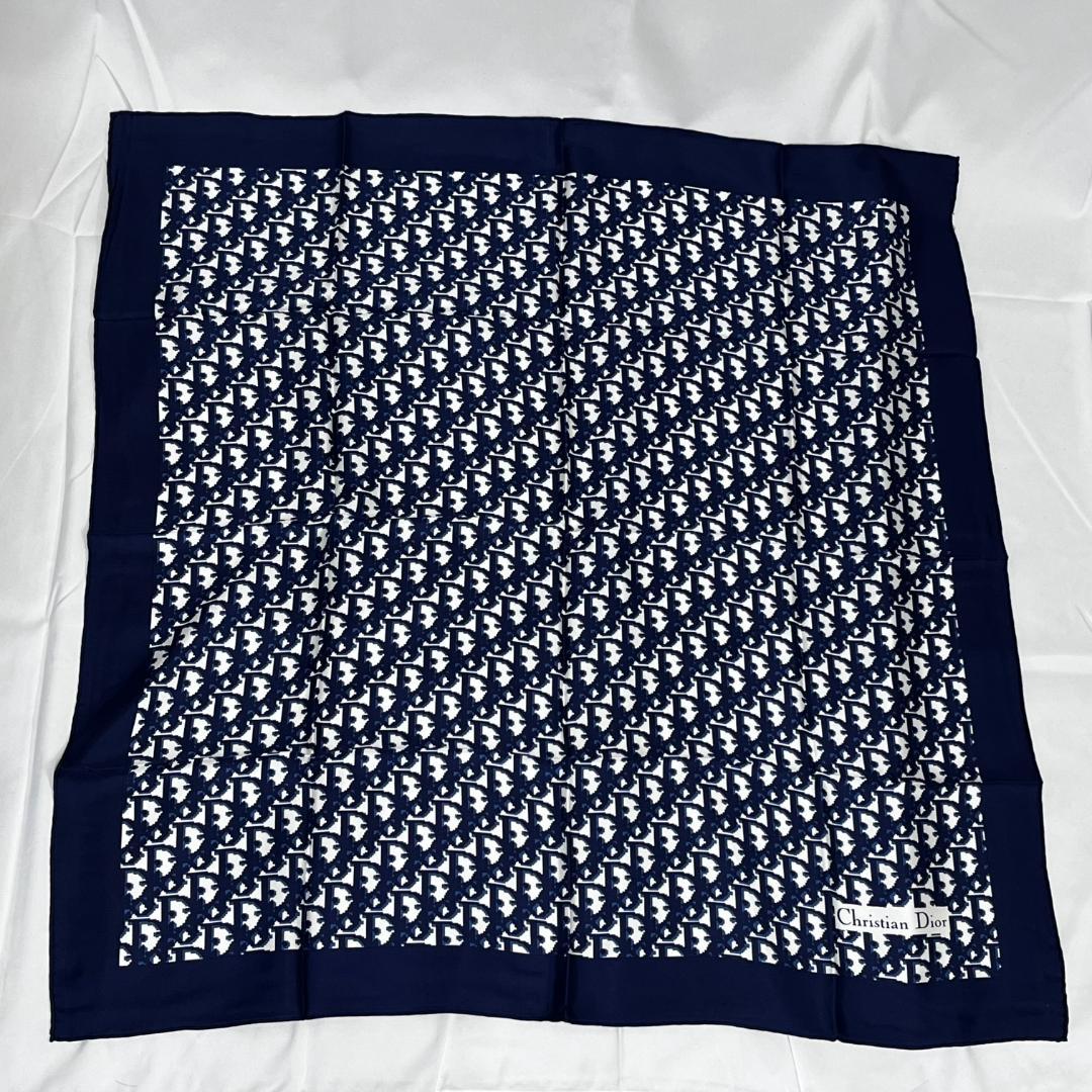 Christian Dior クリスチャンディオール スカーフ ブルー