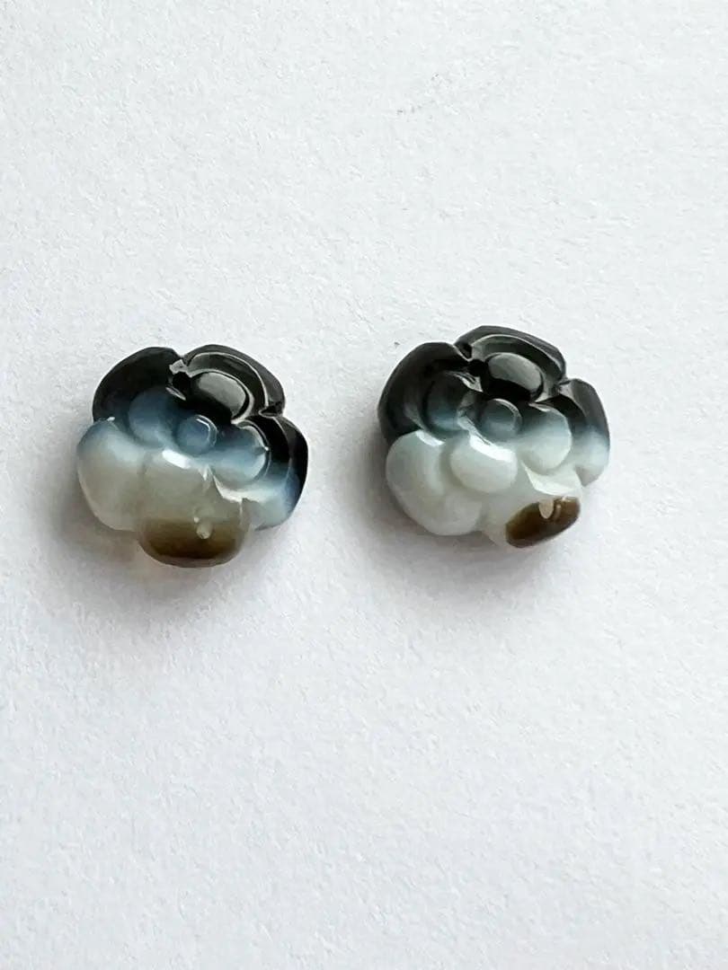 じばにゃん❤️ バンデットアゲート　カメリアカービング　14kgf ピアス