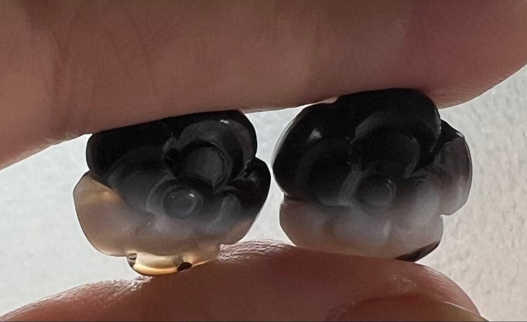 じばにゃん❤️ バンデットアゲート　カメリアカービング　14kgf ピアス