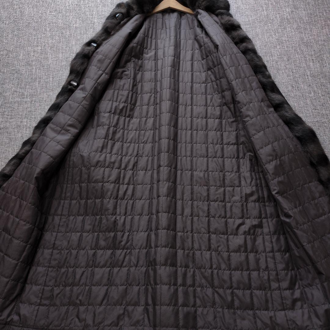 2way　シルク　ロシアンリス　中綿入り　ロングコート　未使用に近い美品