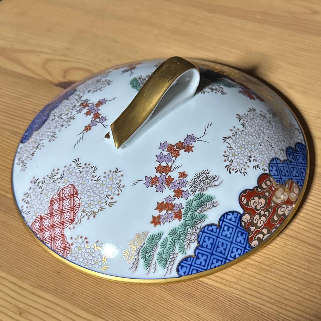 其泉窯 有田焼 春秋文 春秋紋 三段重 美品 木箱