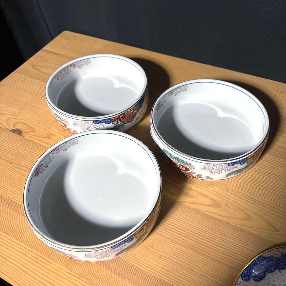 其泉窯 有田焼 春秋文 春秋紋 三段重 美品 木箱