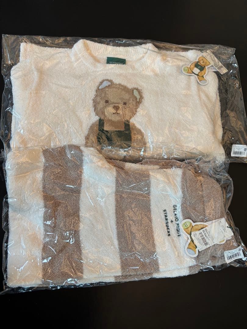 ⬛︎極美品スタバ×ジェラピケ⬛︎ルームウェア上下セット／モカベージュ