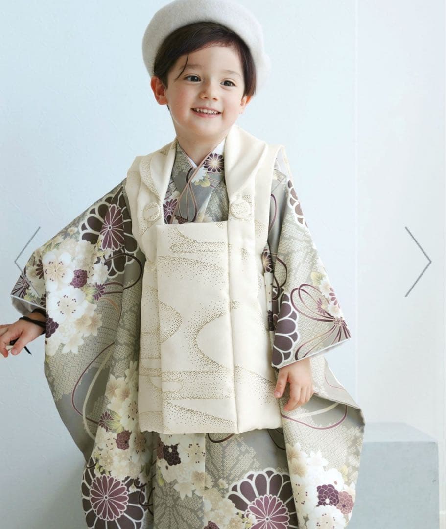 utatane ひよこ商店 七五三 着物 3歳 男の子 被布フルセット
