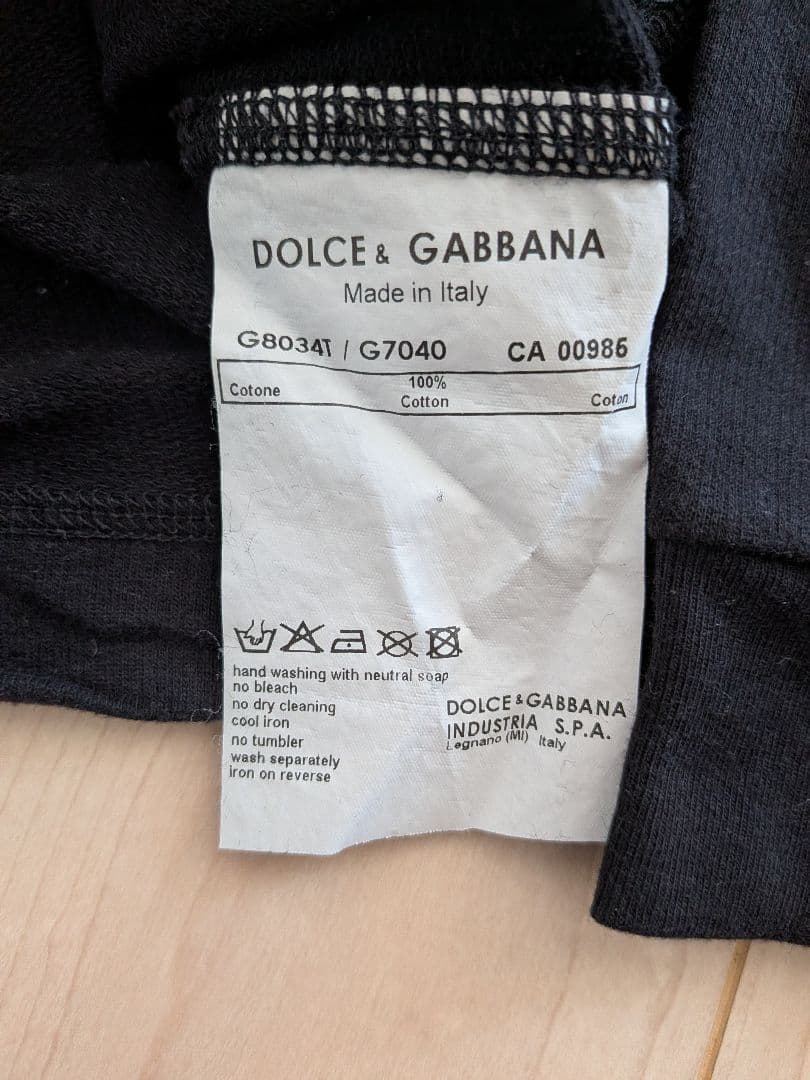 【美品】Dolce & Gabbana 長袖カットソー 48 黒 ブラック