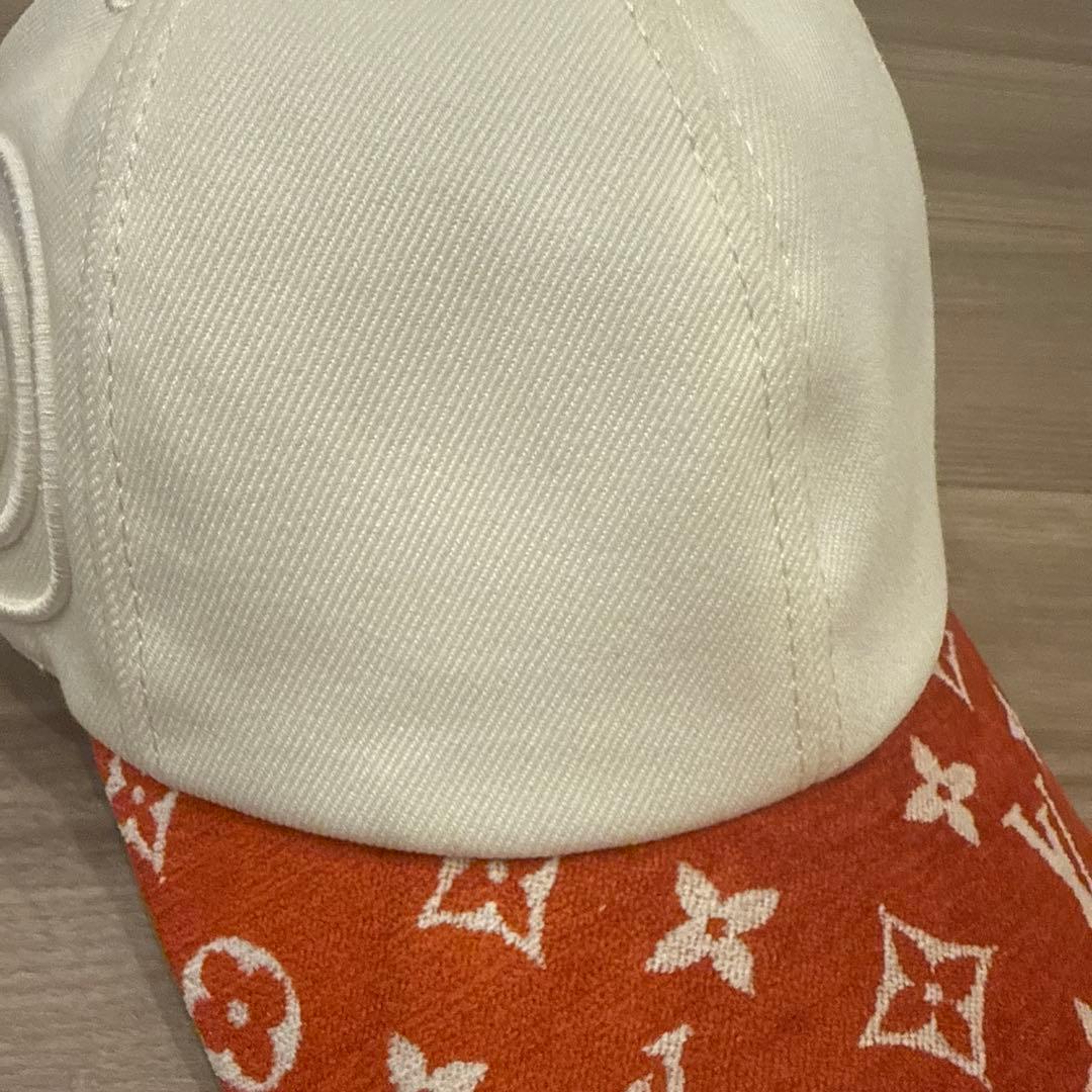 Louis Vuitton ベースボールキャップ ホワイト/オレンジ