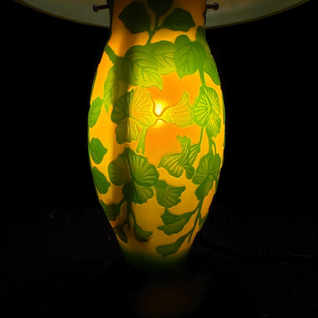 高さ33㎝【希少】エミールガレ風　レプリカ　ランプ　卓上照明