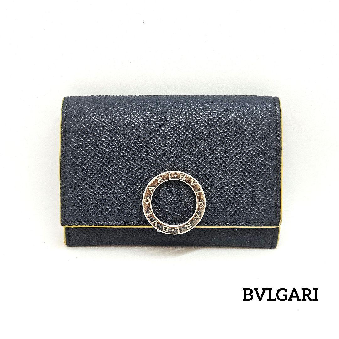BVLGARI ブルガリ ケース パース サークルロゴ ネイビー