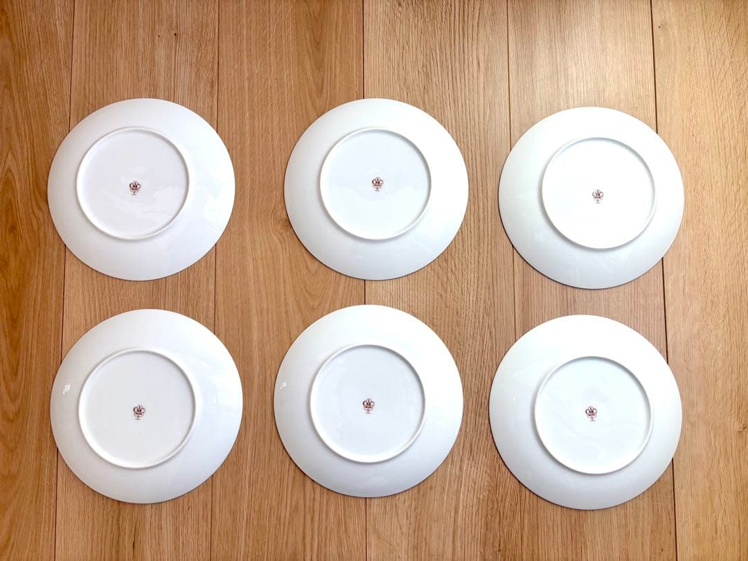 大倉陶園　ゴールドライン（クープシェープ）　19cmデザート皿　6枚セット