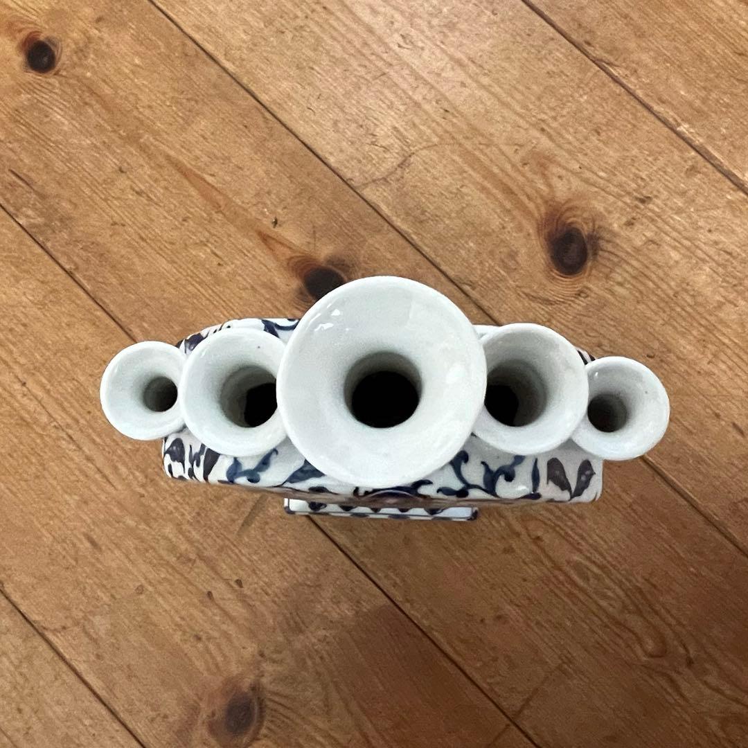 中国大清乾隆年製款 染付 花瓶 陶器 古染付 瓶 花器 飾壷 陶芸