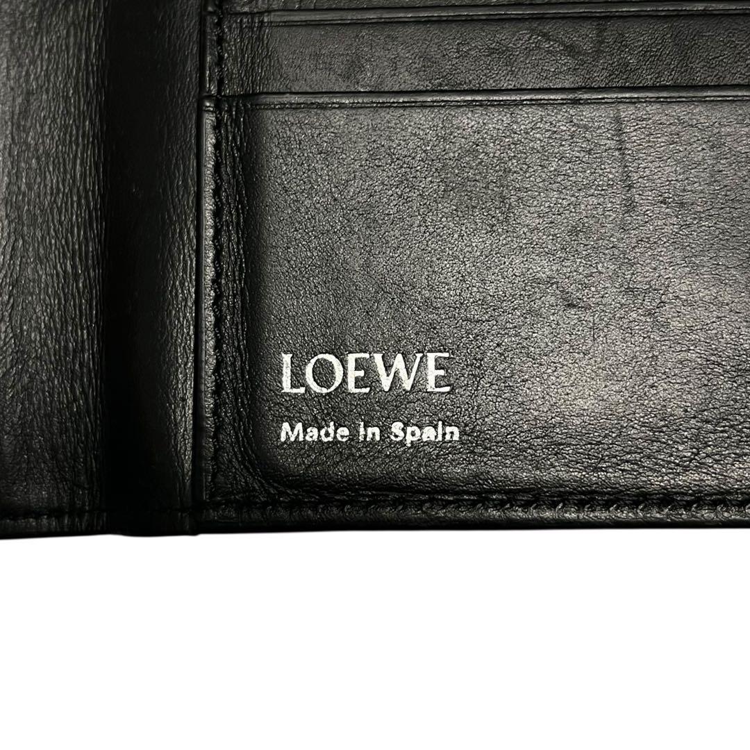 現行✨ロエベ 二つ折り財布 フォールデットウォレット ロゴ レザー バイカラー
