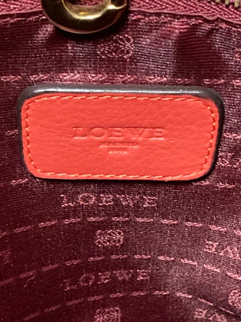 極美品⭐︎ ロエベ　ヘリテージ トート　レザー　ハンド　オレンジ系