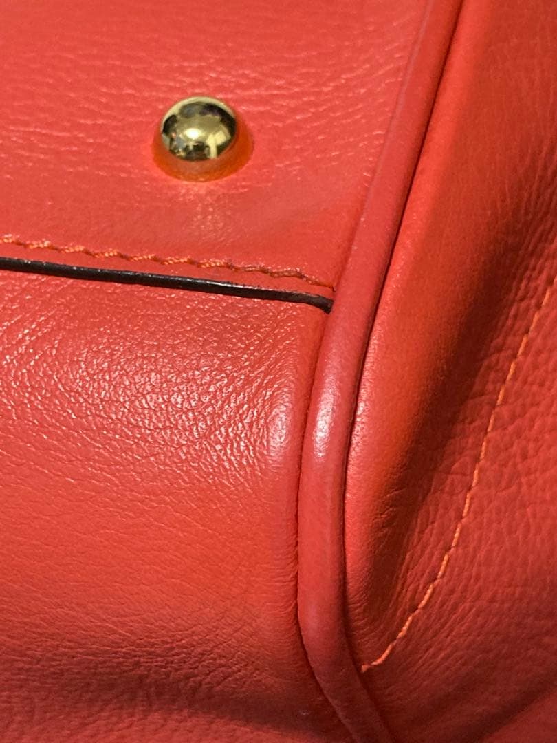 極美品⭐︎ ロエベ　ヘリテージ トート　レザー　ハンド　オレンジ系