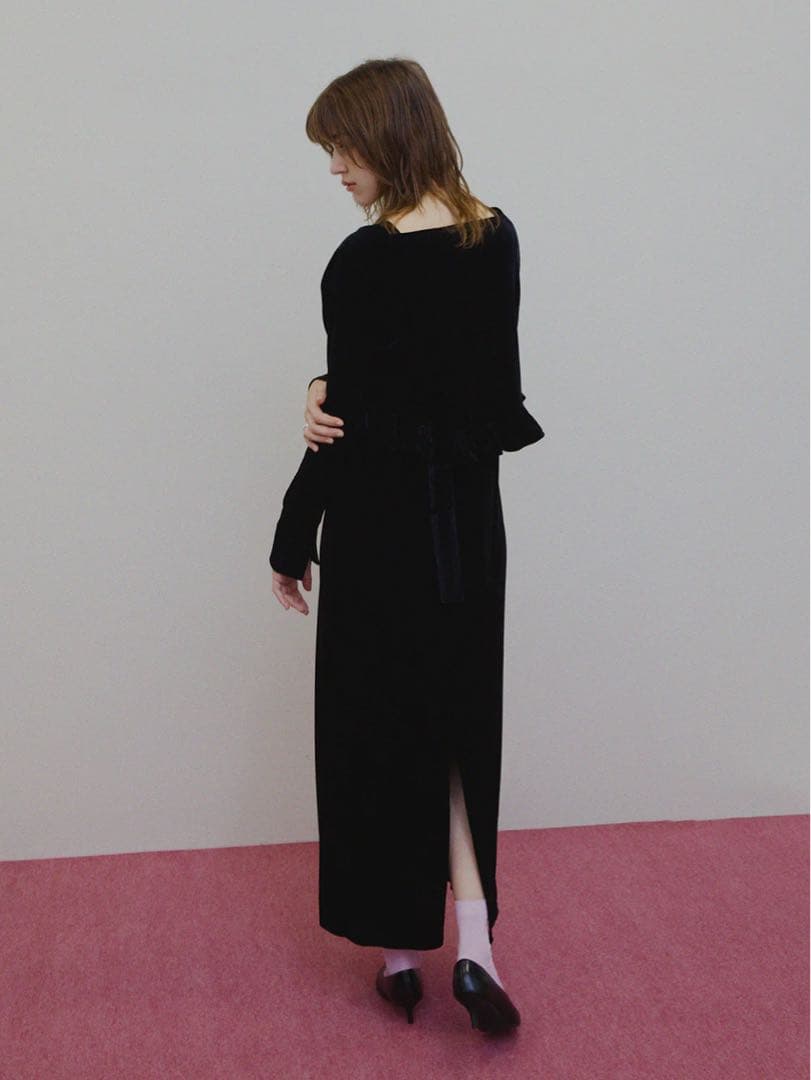 Ameri ブラックベロアロングドレス Sサイズ 新品