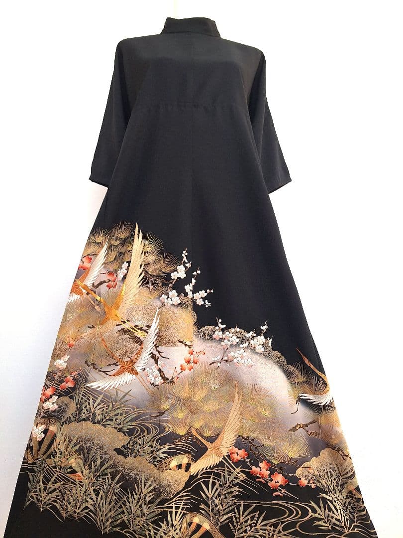 着物リメイクワンピース3661