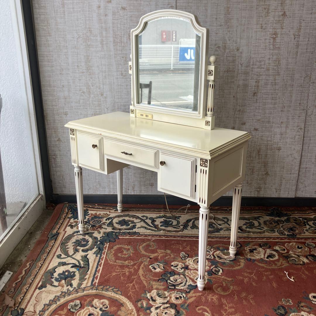 フランスベッド ロココ クラシカル 木製ドレッサー 化粧台 古家具 ビンテージ