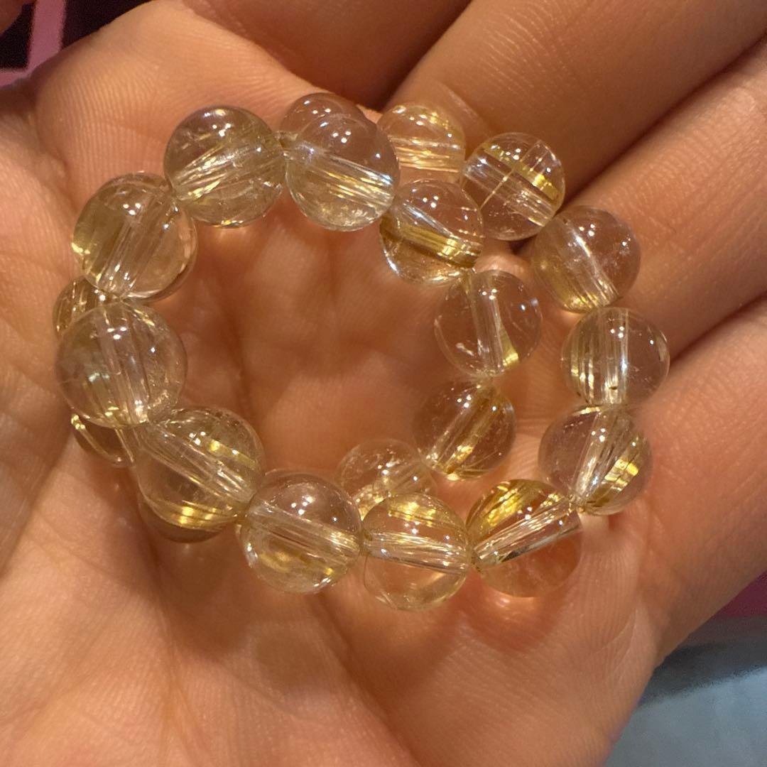 ゴールド　ルチルクォーツ　タイチンルチル　ブレスレット3