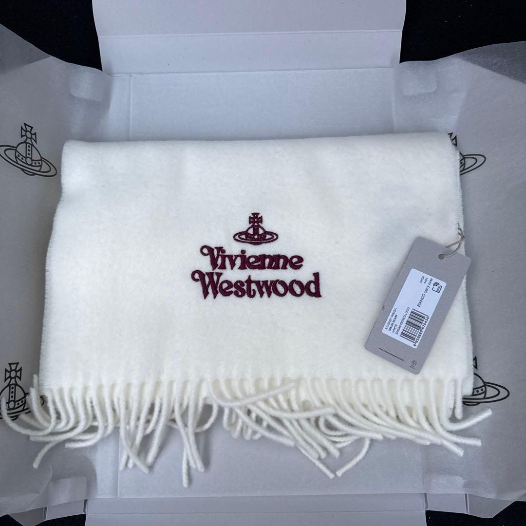 Vivienne Westwood ホワイトマフラー 30x180cm