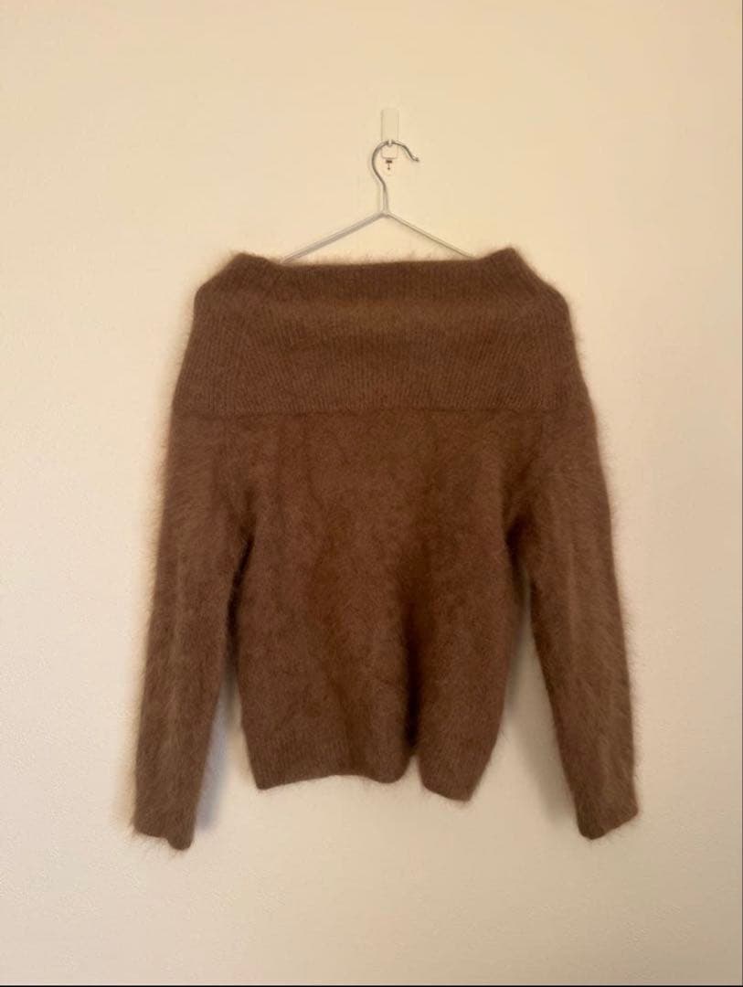 【BABYLONE】ラクーン オフショルダー ニット　ブラウン