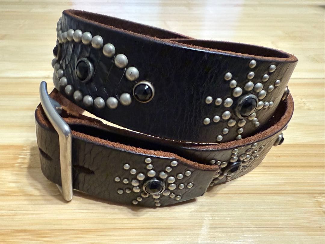 ⭐️美品⭐️HTC⭐️ピーナッツオーバーレイベルト⭐️ブラックパイソン＆レザー⭐️36