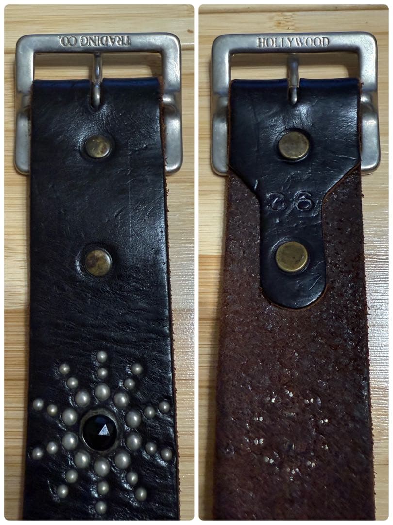 ⭐️美品⭐️HTC⭐️ピーナッツオーバーレイベルト⭐️ブラックパイソン＆レザー⭐️36