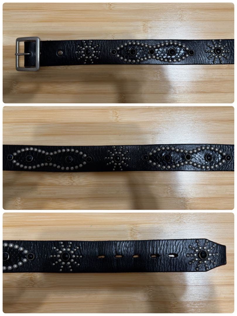 ⭐️美品⭐️HTC⭐️ピーナッツオーバーレイベルト⭐️ブラックパイソン＆レザー⭐️36