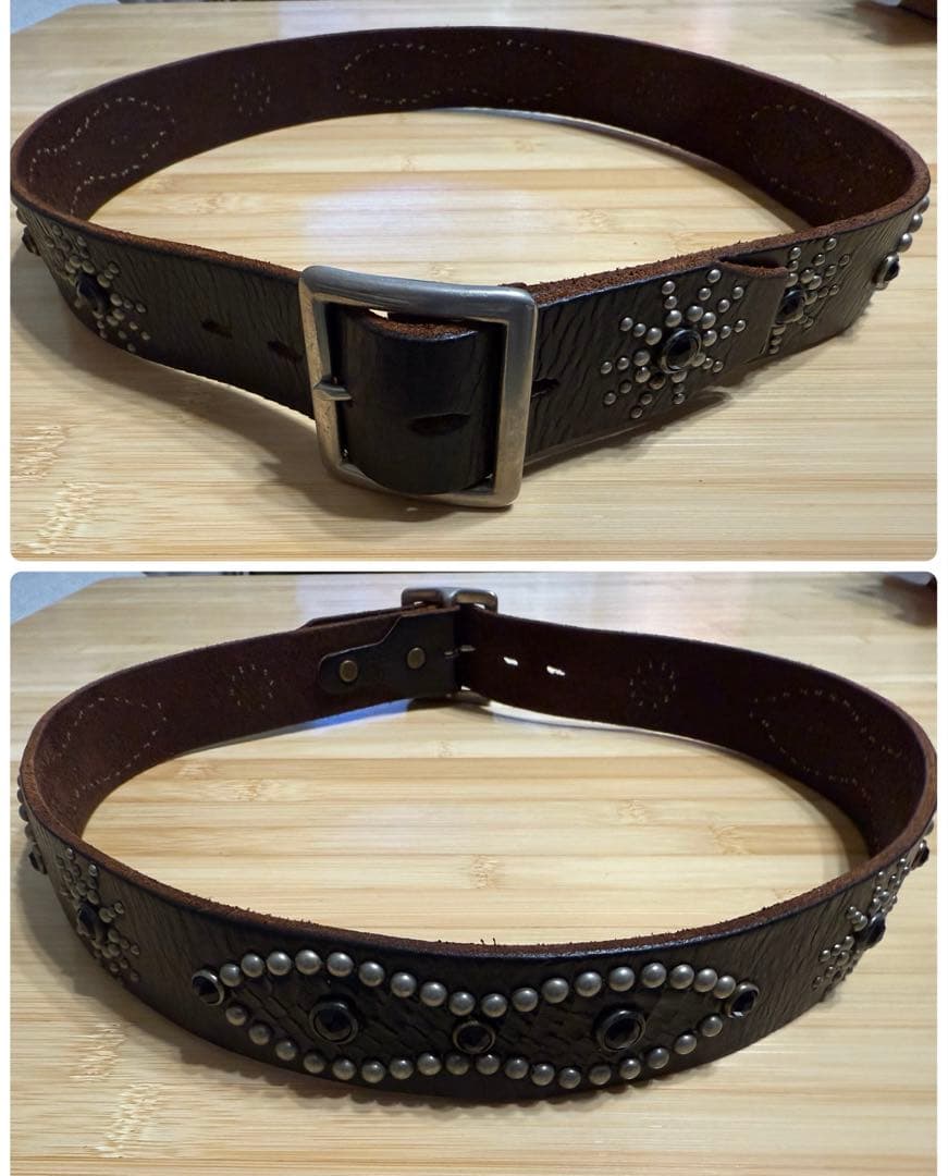 ⭐️美品⭐️HTC⭐️ピーナッツオーバーレイベルト⭐️ブラックパイソン＆レザー⭐️36