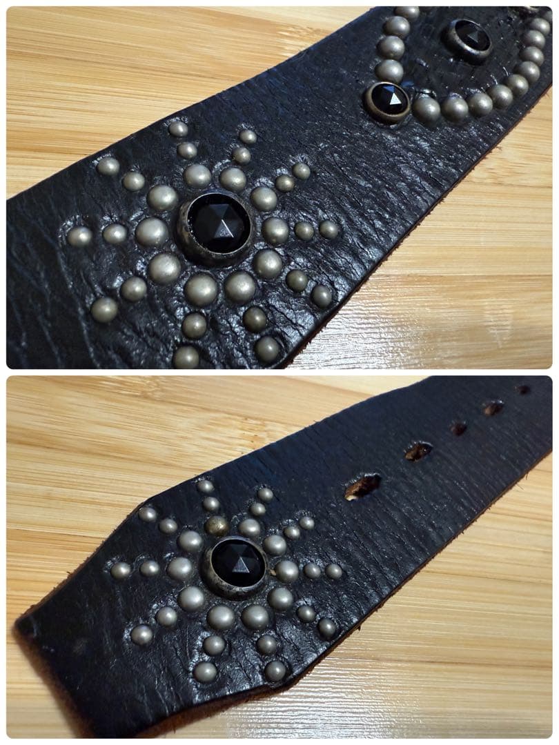 ⭐️美品⭐️HTC⭐️ピーナッツオーバーレイベルト⭐️ブラックパイソン＆レザー⭐️36